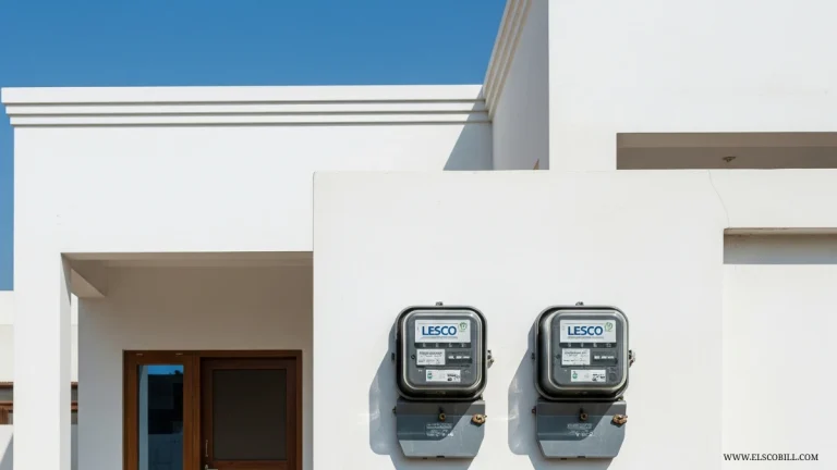 Two separate electricity meters installed legally on a Pakistani home under LESCO's two meters policy